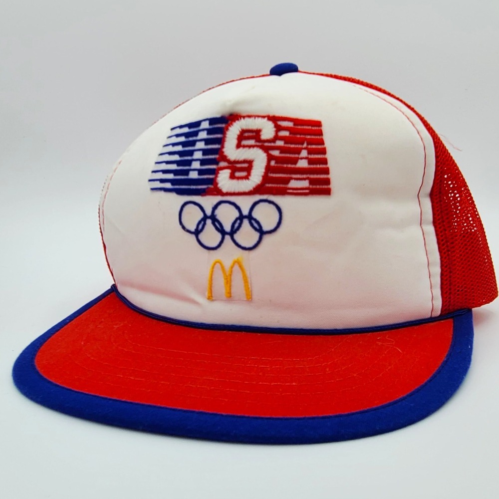 Team USA Olympics Vintage 80s McDonald's Trucker Snapback Hat